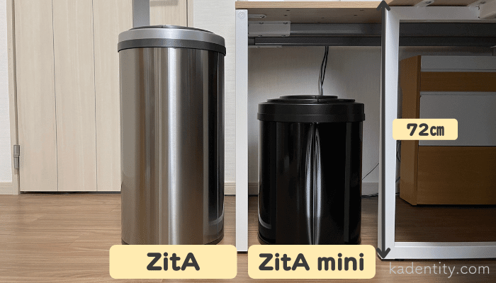 ZitAとZitA miniの大きさの違い